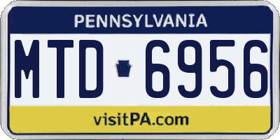 PA license plate MTD6956
