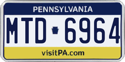 PA license plate MTD6964