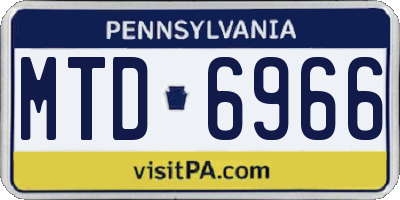 PA license plate MTD6966