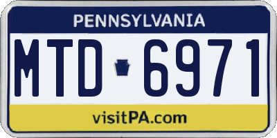 PA license plate MTD6971