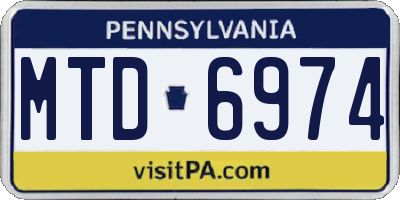 PA license plate MTD6974