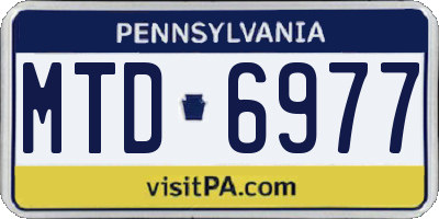 PA license plate MTD6977