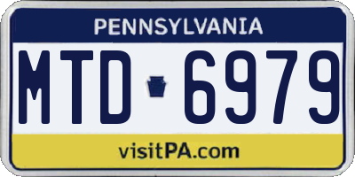 PA license plate MTD6979