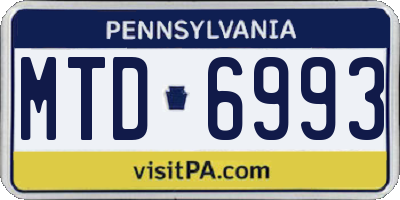 PA license plate MTD6993