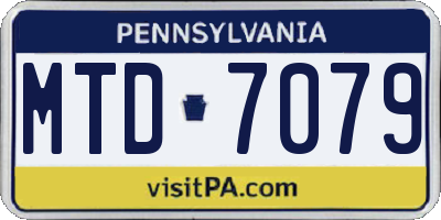PA license plate MTD7079