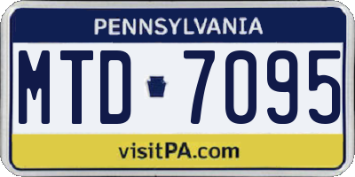 PA license plate MTD7095