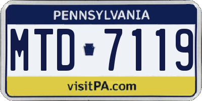 PA license plate MTD7119
