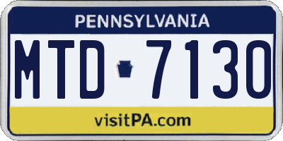 PA license plate MTD7130
