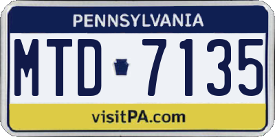 PA license plate MTD7135