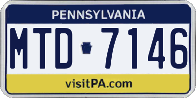 PA license plate MTD7146
