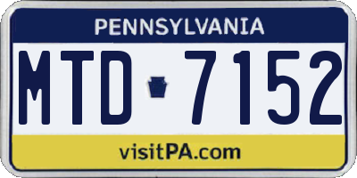 PA license plate MTD7152