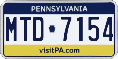 PA license plate MTD7154