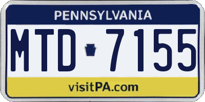 PA license plate MTD7155
