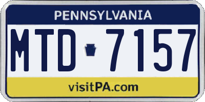 PA license plate MTD7157