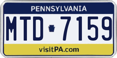 PA license plate MTD7159