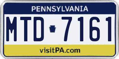 PA license plate MTD7161