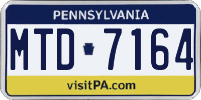 PA license plate MTD7164