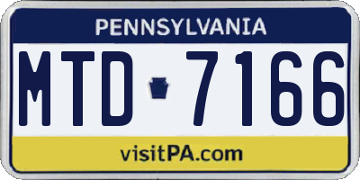 PA license plate MTD7166