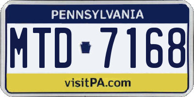 PA license plate MTD7168
