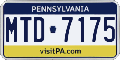 PA license plate MTD7175
