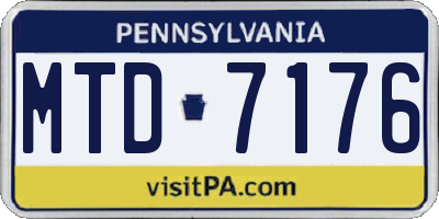 PA license plate MTD7176