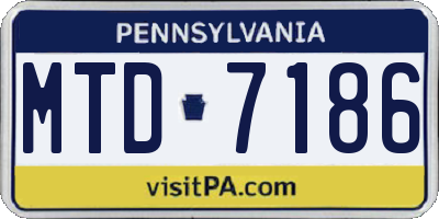 PA license plate MTD7186
