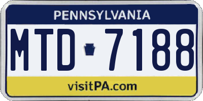 PA license plate MTD7188