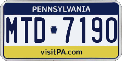 PA license plate MTD7190