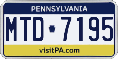 PA license plate MTD7195