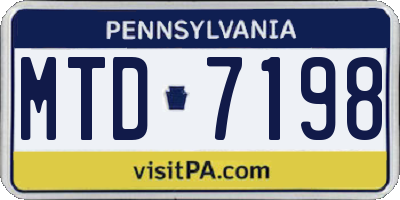 PA license plate MTD7198
