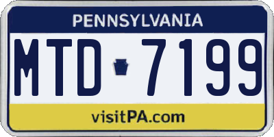 PA license plate MTD7199