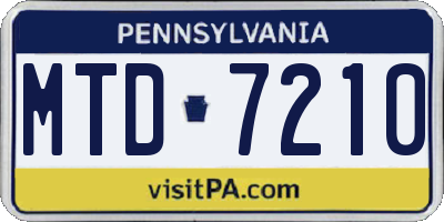 PA license plate MTD7210