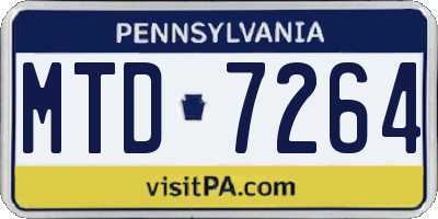 PA license plate MTD7264