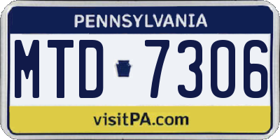 PA license plate MTD7306