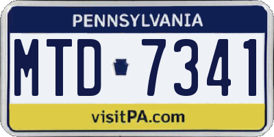 PA license plate MTD7341