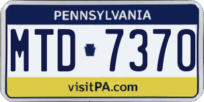 PA license plate MTD7370