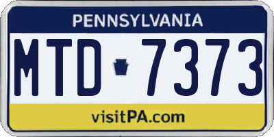 PA license plate MTD7373