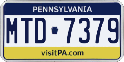 PA license plate MTD7379