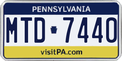 PA license plate MTD7440