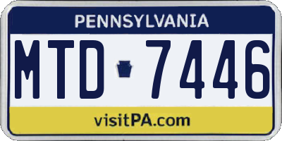 PA license plate MTD7446