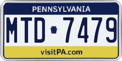 PA license plate MTD7479