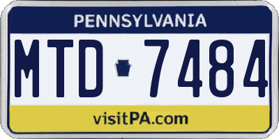 PA license plate MTD7484