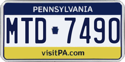PA license plate MTD7490