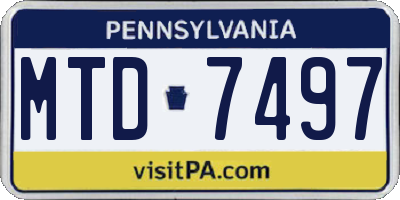 PA license plate MTD7497