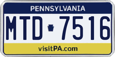PA license plate MTD7516