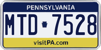 PA license plate MTD7528
