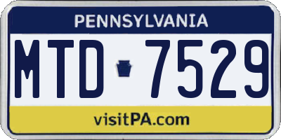 PA license plate MTD7529