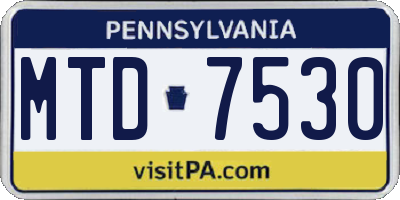 PA license plate MTD7530