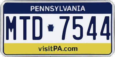 PA license plate MTD7544