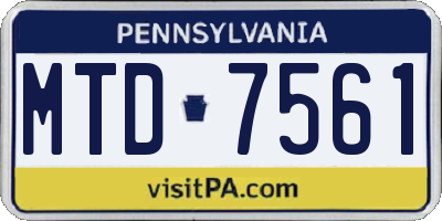 PA license plate MTD7561